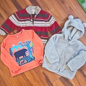 TEA shirt, Gymboree Cardigan, Cat Jack Hoodie 18 months
